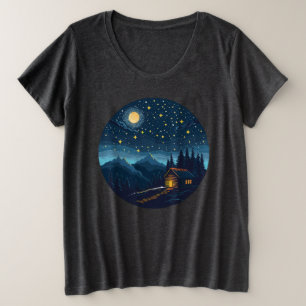 Gemütliches Kabinen-T-Shirt unter dem sternenklare Große Größe T-Shirt