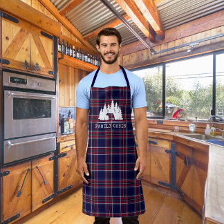 Gemütliches Kabinendekor, klassisch Kariert in Nav Schürze