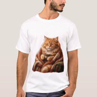 Gemütliches Kaffee-Katz-T-Shirt T-Shirt