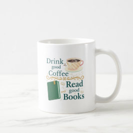 Gemütliches Kaffee- und Buchliebhaber-Zitat-Design Kaffeetasse
