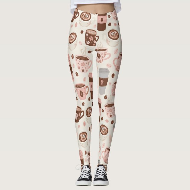 Gemütliches Kaffeetassen-Muster (10) Leggings (Vorderseite)