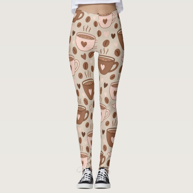 Gemütliches Kaffeetassen-Muster (11) Leggings (Vorderseite)