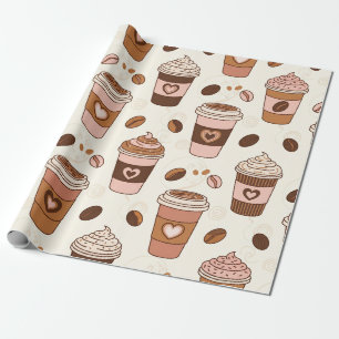 Gemütliches Kaffeetassen-Muster (12) Geschenkpapier