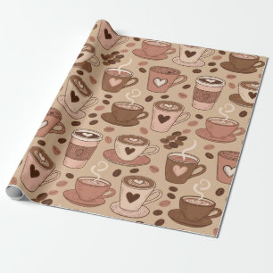 Gemütliches Kaffeetassen-Muster (1) Geschenkpapier