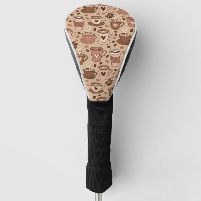 Gemütliches Kaffeetassen-Muster (1) Golf Headcover (Vorderseite)
