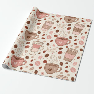 Gemütliches Kaffeetassen-Muster (3) Geschenkpapier