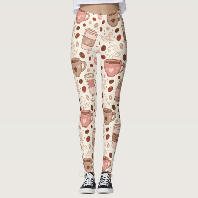 Gemütliches Kaffeetassen-Muster (3) Leggings (Vorderseite)
