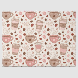 Gemütliches Kaffeetassen-Muster (3) Seidenpapier