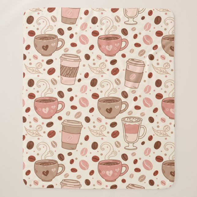 Gemütliches Kaffeetassen-Muster (3) Sherpadecke (Vorderseite)