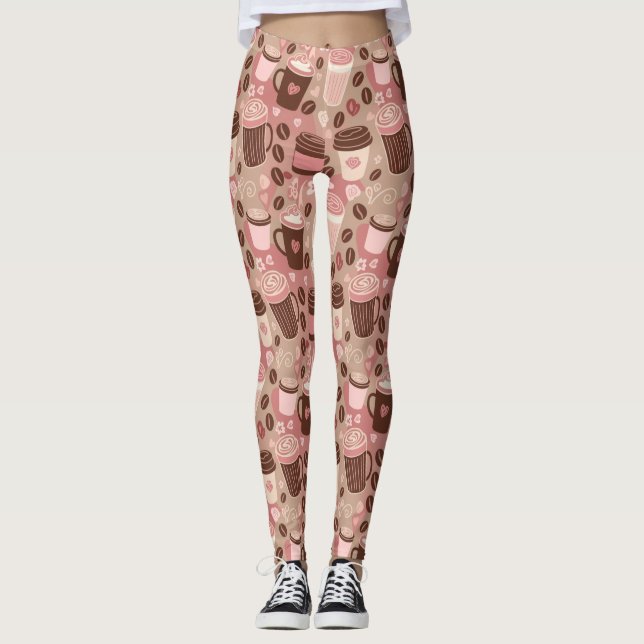 Gemütliches Kaffeetassen-Muster (5) Leggings (Vorderseite)