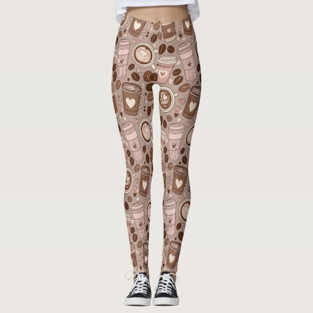 Gemütliches Kaffeetassen-Muster (6) Leggings (Vorderseite)
