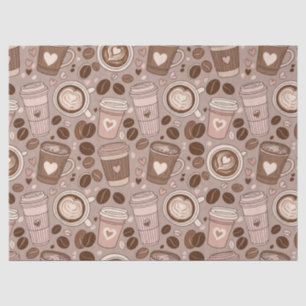 Gemütliches Kaffeetassen-Muster (6) Seidenpapier