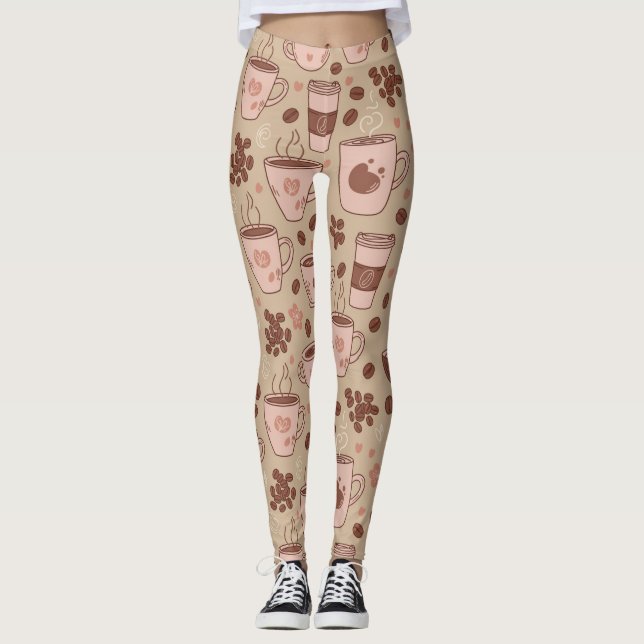 Gemütliches Kaffeetassen-Muster (7) Leggings (Vorderseite)