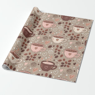 Gemütliches Kaffeetassen-Muster (8) Geschenkpapier