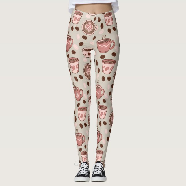 Gemütliches Kaffeetassen-Muster (9) Leggings (Vorderseite)