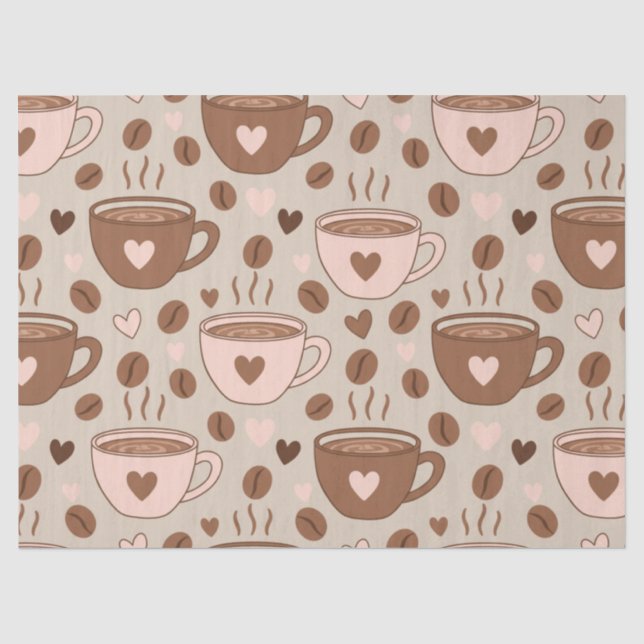 Gemütliches Kaffeetassenmuster (11) Seidenpapier (Vorderseite)