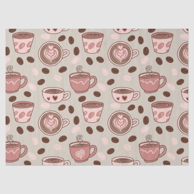 Gemütliches Kaffeetassenmuster (9) Seidenpapier (Vorderseite)