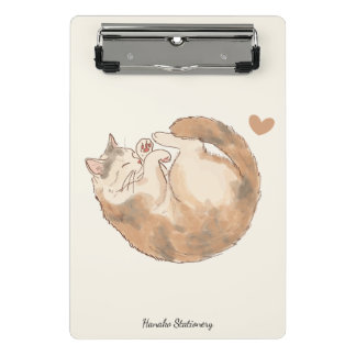 Gemütliches Katzen Café Anime Mini-Schreibunterlag Mini Klemmbrett