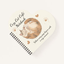 Gemütliches Katzen-Café Anime-Spiralnotizbuch