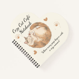 Gemütliches Katzen-Café Anime-Spiralnotizbuch Notizbuch