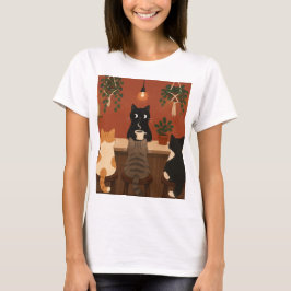 Gemütliches Katzen-Café Barista Kitten Kaffeehaus  T-Shirt