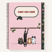 Gemütliches Katzen Café Süße Cartoon-Katzen auf As