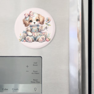 Gemütliches Kawaii Cottagecore Farmcore-Hundedesig Magnet