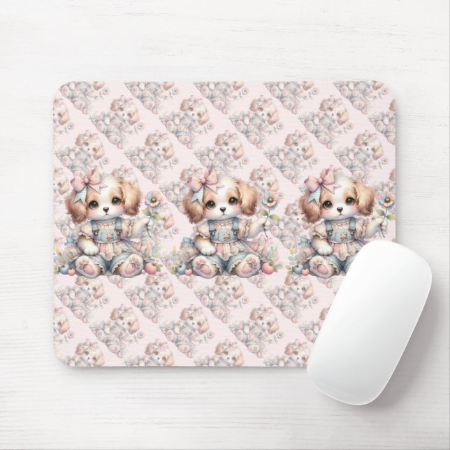 Gemütliches Kawaii Cottagecore Farmcore-Hundedesig Mousepad (Mit Mouse)