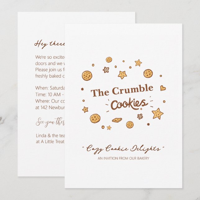 Gemütliches Keksgeschmack Einladung (Vorne/Hinten)
