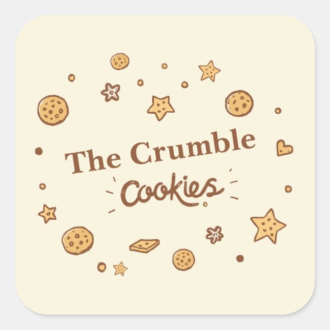 Gemütliches Keksgeschmack Quadratischer Aufkleber (Vorderseite)