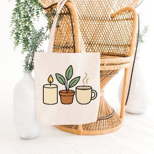 Gemütliches Kerzen-, Pflanzen- und Mugs-Tragetasch