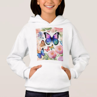 Gemütliches Kids's Butterfly Print Pullover Hoodie