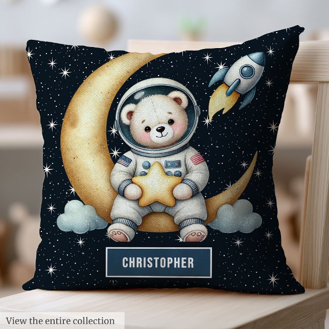 Gemütliches Kinderzimmer Kissen Teddy Bear Astrona (Cozy Nursery Pillow Teddy Bear Astronaut for Baby Boy)