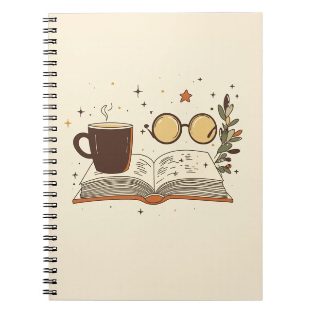 Gemütliches Lesecoffee-Ästhetik-Notizbuch Notizblock (Vorderseite)