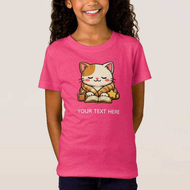 Gemütliches Lesekätzchen der süßen Geschenkedition T-Shirt (Vorderseite)