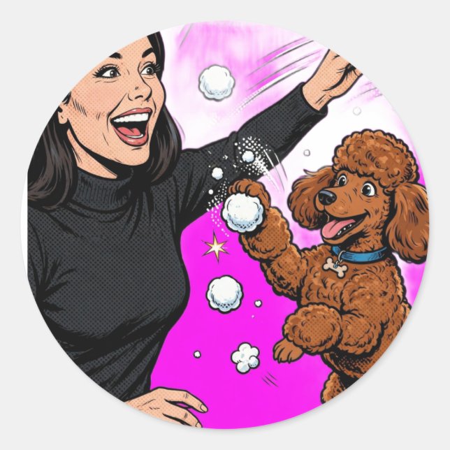 Gemütliches Mädchen oder Poodle Aufkleber – Beste  (Vorderseite)