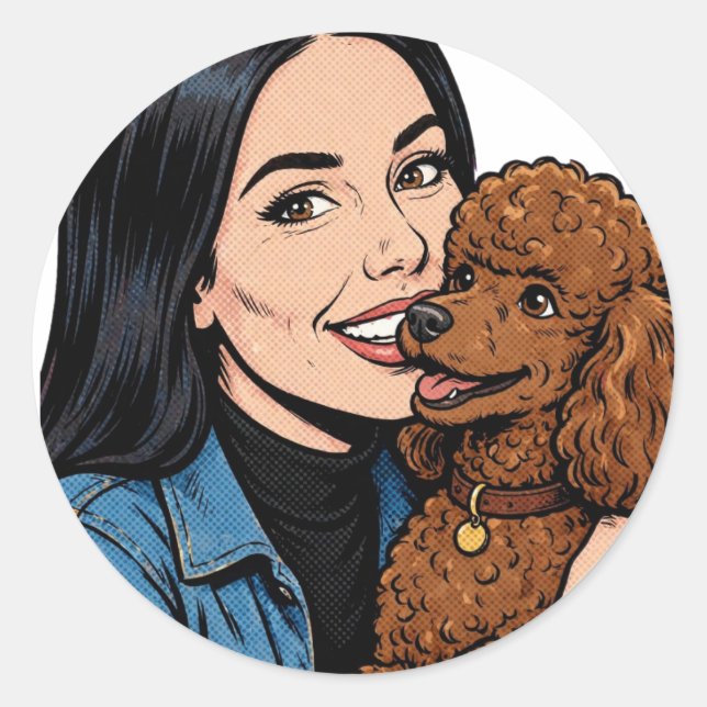 Gemütliches Mädchen oder Poodle Sticker – Beste Fr (Vorderseite)