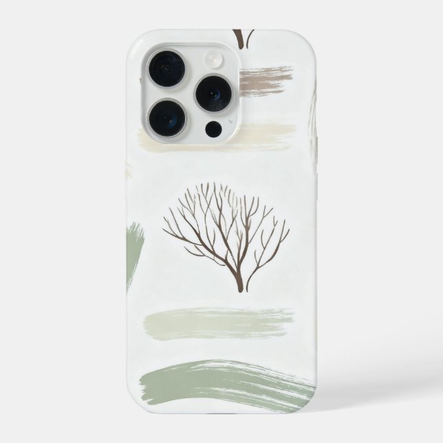 Gemütliches minimalistisches Winter-Ästhetik-Muste iPhone Hülle (Rückseite)