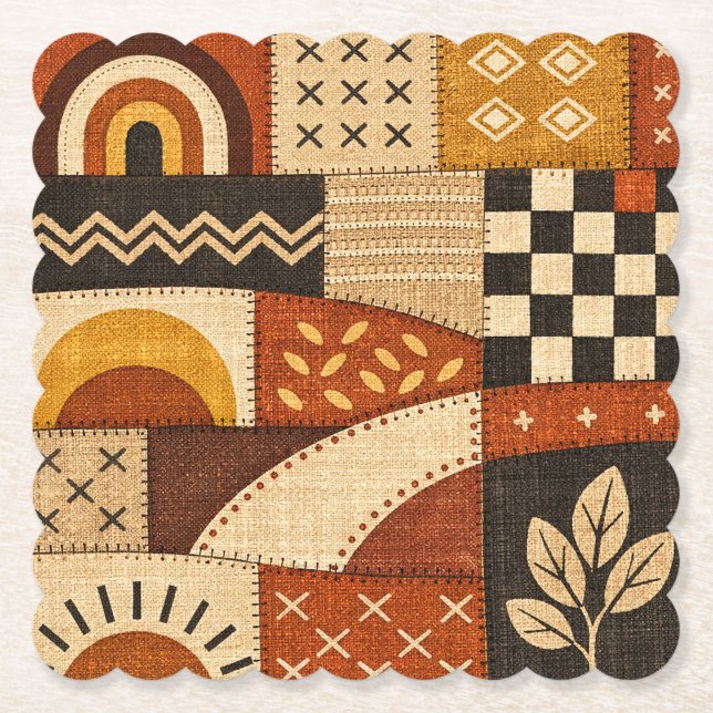 Gemütliches Modernes Patchwork Untersetzer (Vorderseite)