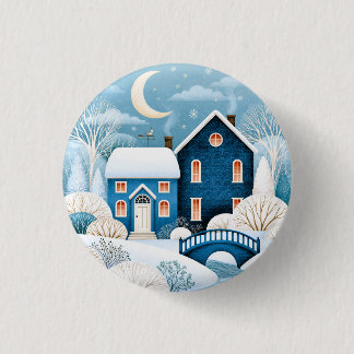 Gemütliches Mond-Winterdorf Schneehütte Button