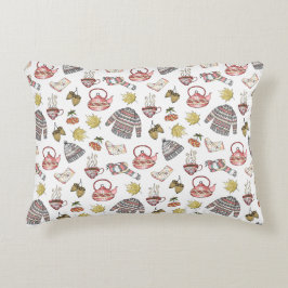 Gemütliches Muster für Herbstelemente Dekokissen