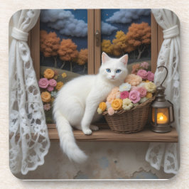 Gemütliches Nachtfenster Getränkeuntersetzer