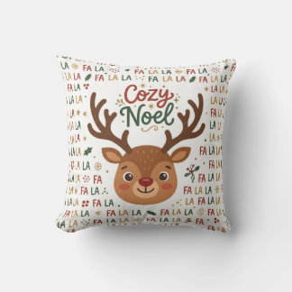 Gemütliches Noel-Rentier-Muster Weihnachts-Wurfkis Kissen