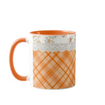 Gemütliches Orange-Weiß-Karo Cottage Core
