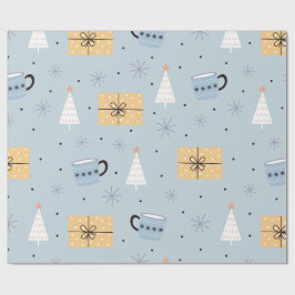 Gemütliches Pastell-Weihnachtsgeschenk- und Kaffee Geschenkpapier