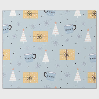 Gemütliches Pastell-Weihnachtsgeschenk- und Kaffee Geschenkpapier