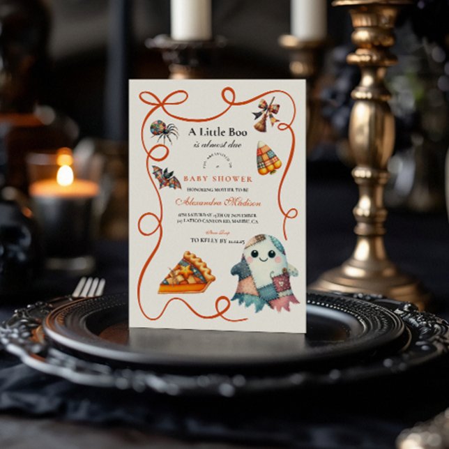 Gemütliches Patchwork Halloween Kinderdusche Einladung (Von Creator hochgeladen)