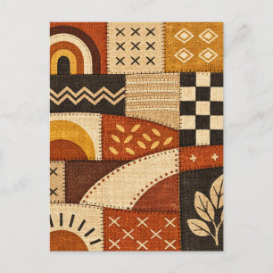 Gemütliches Patchwork Modern Postkarte