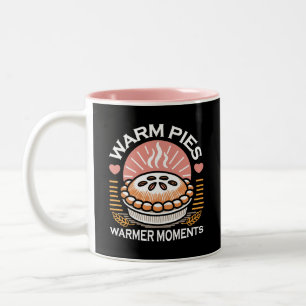 Gemütliches Pie-Bild: Warme Pies wärmere Momente Zweifarbige Tasse