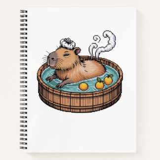 Gemütliches Pixel-Art-Zen-Capybara-Heißes Bad Notizbuch